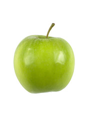 Fresh green apple on white background