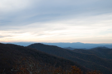 vast vista evening view in the mountains
