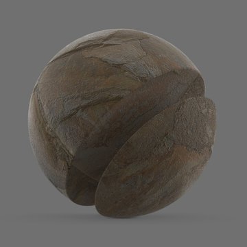 Brown stone on coastline, France