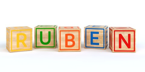 bunte Würfel Name - Ruben