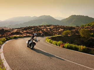 Obraz premium Motorrad Reise Sizilien