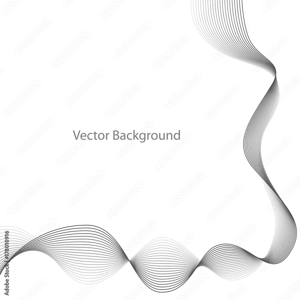 Wall mural abstract gray wave. vector abstract background of wave. black and white halftone vector illustration