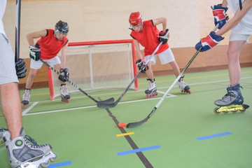 Obraz premium playing indoor hockey
