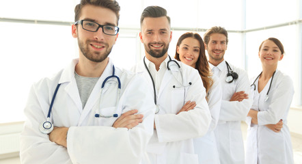 group portrait of leading medical professionals.