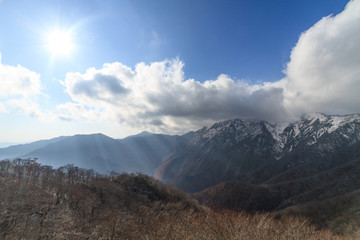 Fototapeta premium 秋の天神峠からみた風景