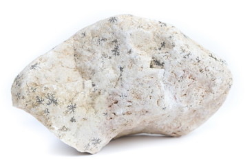 Obraz premium Single natural stone on white background, close-up