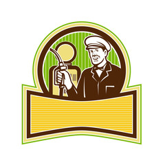 Vintage Gas Attendant Retro