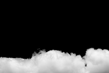 White cloud on black background