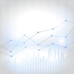 Abstract financial chart with uptrend line graph