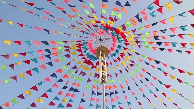 Colorful flags for celebrate asian style background