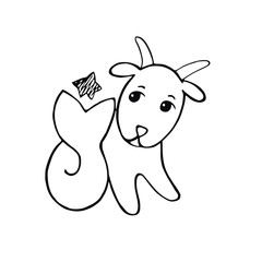 Capricorn with a star above the tail