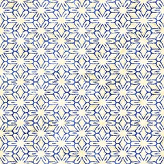 Native batik seamless watercolor artistic boho style colorful square pattern.