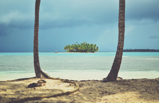 Perfect tropical paradise islands with turquoise water and white sand
