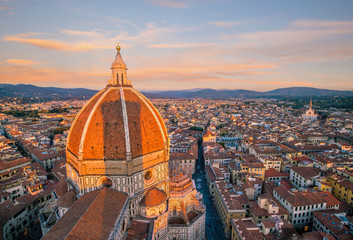 Obraz premium View of Florence skyline from top view