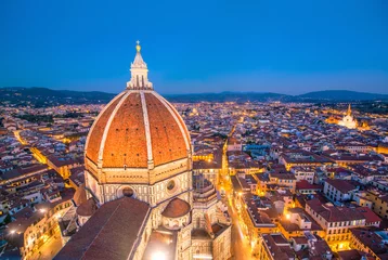 Foto op Plexiglas Uitzicht op de skyline van Florence vanaf bovenaanzicht © f11photo