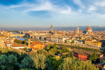Fototapeta na wymiar View of Florence skyline from top view