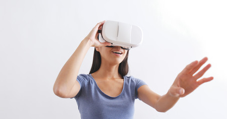 Woman watching with VR device