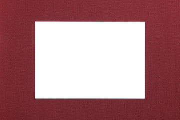 white blank card on red background