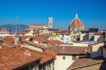 Fototapeta na wymiar View of Florence skyline from top view