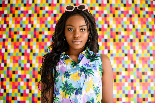 Portrait against Colourful Background