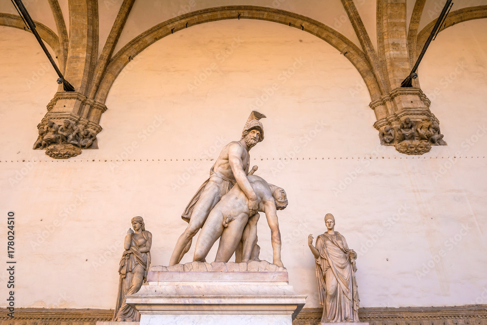 Wall mural Sculpture at Piazza della Signoria in Florence