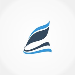 letter e blue wave logo