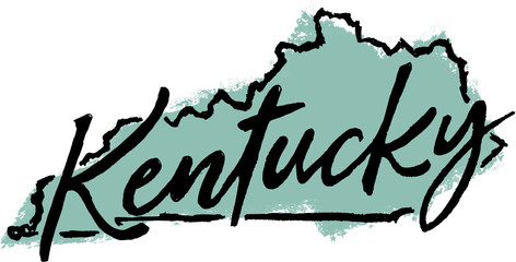 Hand Drawn Kentucky State Design - obrazy, fototapety, plakaty