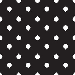 Pattern With Christmas Balls on a black background. Vector illustration.
