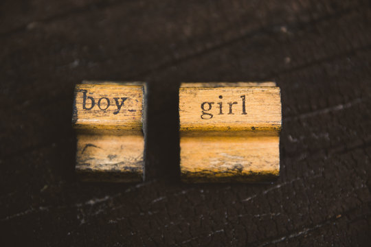 Boy and Girl Rubber Stamps