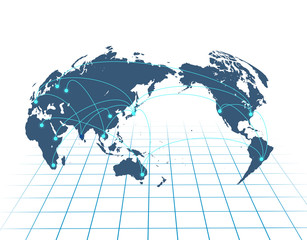 ビジネス背景　グローバル　日本地図　世界地図
