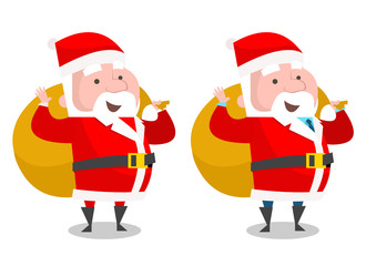 Santa with gift bag, manager as Santa with gift bag