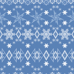 Seamless Christmas snowflakes pattern