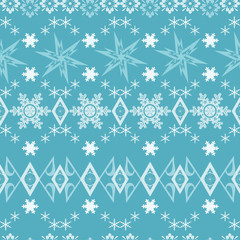 Seamless Christmas snowflakes pattern