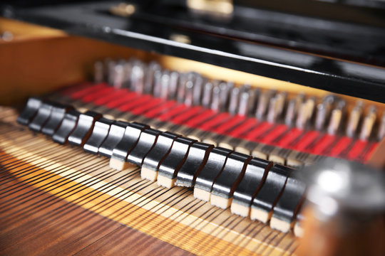 Mechanism of piano, closeup