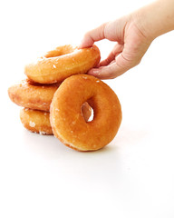Fresh donut on white background