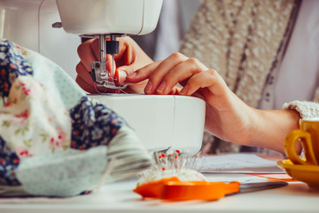 Fashion Designer working in her studio