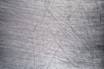 Old metallic surface of a brushed, gray stainless steel background for design