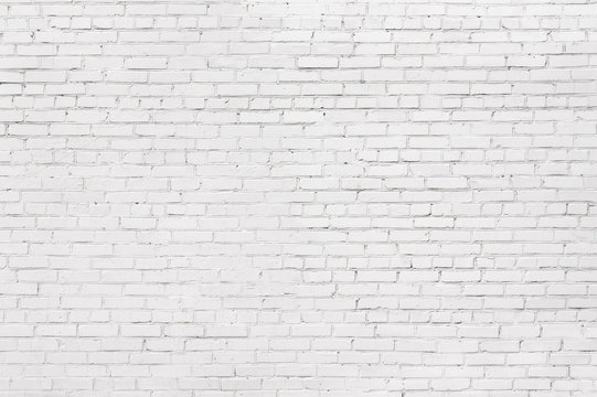 white brick wall background, texture of whitened masonry