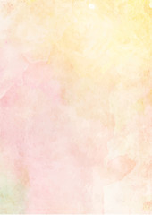 Soft yellow and pink watercolor paper background