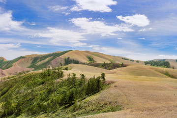 Fototapeta premium Beautiful mountains landscape with lake in summer 