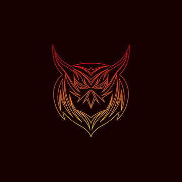 Owl Line Art Logo Design, Sport, Team