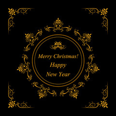 Vintage Merry Christmas greeting card