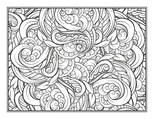 Vector abstract pattern page for antistress coloring