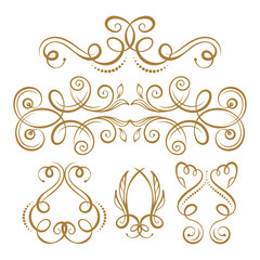 Vector calligraphy elements set.