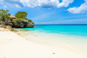Fototapeta na wymiar Grote Knip beach, Curacao, Netherlands Antilles - paradise beach on tropical caribbean island