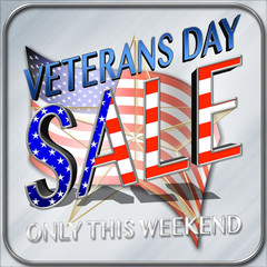Veterans Day Sale, 3D, Honoring all who served, American holiday template.