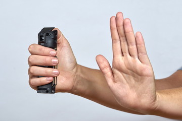 Fototapeta premium self defense - female with pepper spray