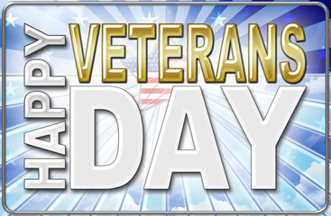 Naklejka na ściany i meble Happy Veterans Day, 3D, Honoring all who served, American holiday template.