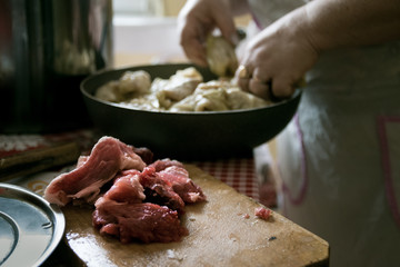 Cooking meat