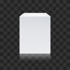 Realistic white cube isolated on transparent background